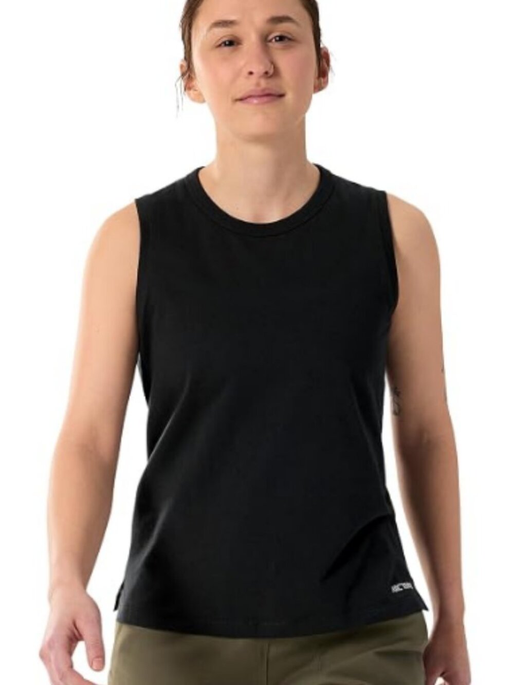 Acrteryx Kragg SL Cotton Blurred Bird Black tank top women's size Large